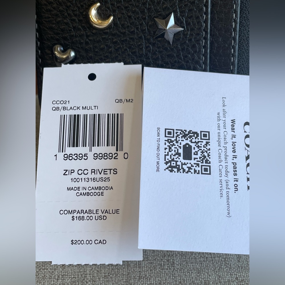 NWT！COACH Zip Card Case With Rivets（COACH CCO21）fast shipping - Picture 5 of 5
